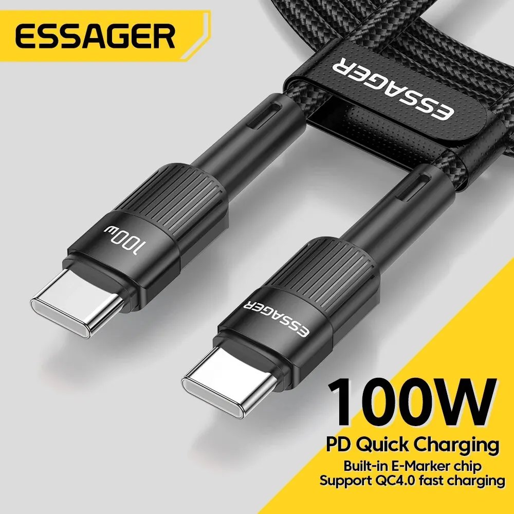 Essager EXCTT1-XC01 Câble USB-C Tressé 100W PD 5A 1m - Arsenal HANTKO